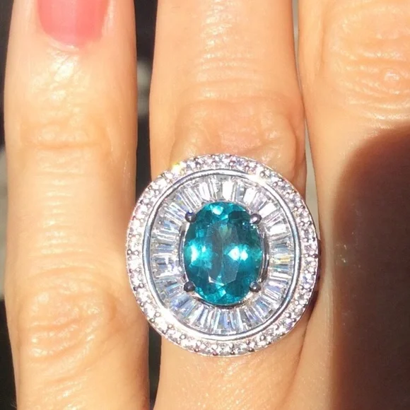 NEW 2.33ct Natural Earth Mined VVS Apatite Estate Sterling Silver Ring 6
